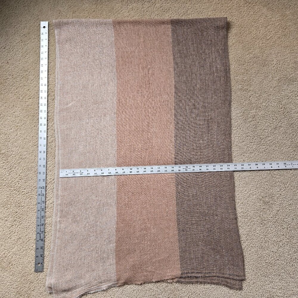 NWOT Lightweight Woven Cashmere Scarf in Brown Tones